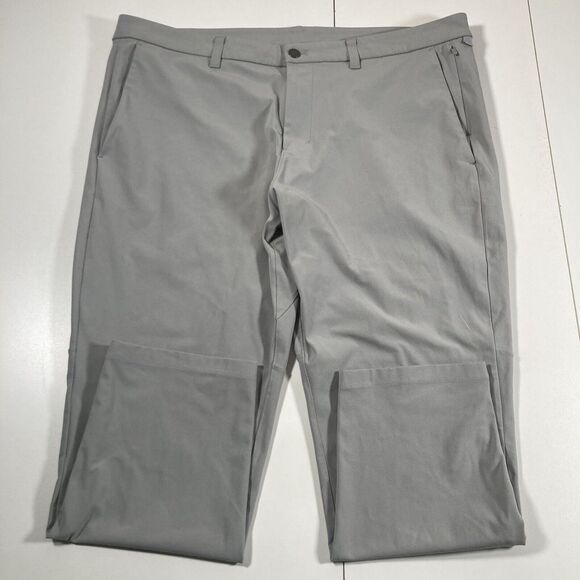 Lululemon Men ABC Pants 40x26 Warpstreme Tapered Commission Gray Stretch - Picture 2 of 7